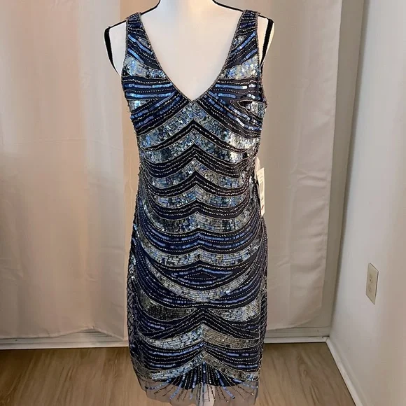 Patra Dresses | Brand New Evening Dress | Color: Blue/Silver | Size: 6p | Scarlett88's Closet